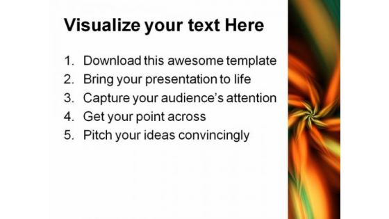Orange Green Flower Beauty PowerPoint Template 0910