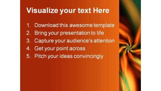 Orange Green Flower Beauty PowerPoint Template 0910