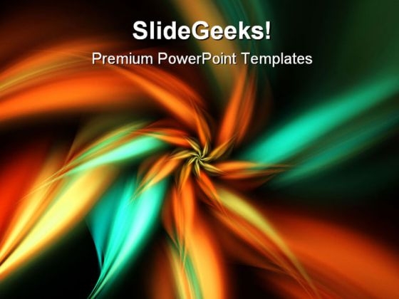 Orange Green Flower Beauty PowerPoint Template 0910