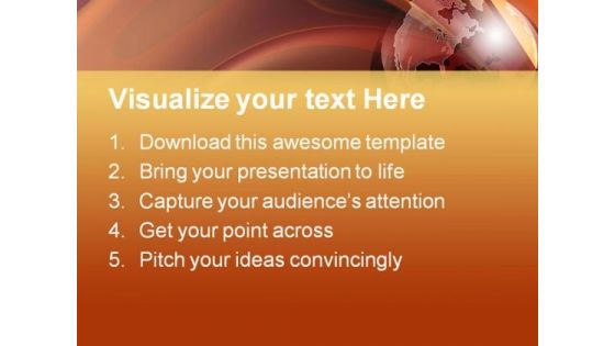 Orange Silk And Globe Background PowerPoint Templates And PowerPoint Backgrounds 0511