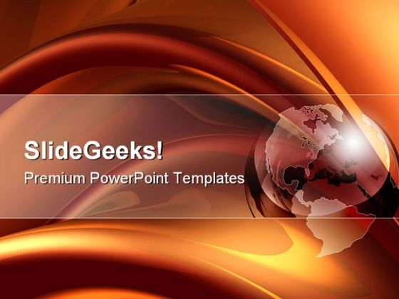 Orange Silk And Globe Background PowerPoint Themes And PowerPoint Slides 0511