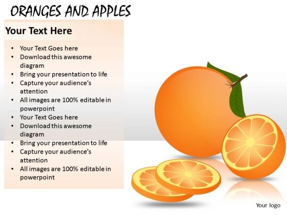 Oranges And Apples PowerPoint Graphics And Ppt Editable Slides Clipart