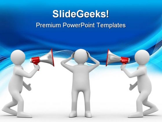 Orator Speaks In Megaphone Metaphor PowerPoint Backgrounds And Templates 1210