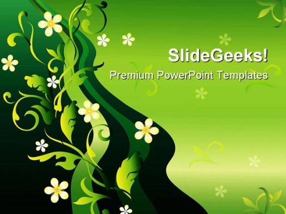 Ornament With Flowers Nature PowerPoint Themes And PowerPoint Slides 0711