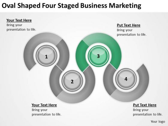 Oval Shaped Four Staged Business Marketing Ppt Plans Software PowerPoint Slides