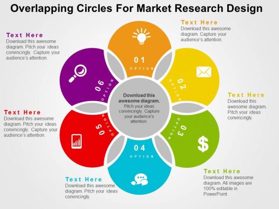 Overlapping Circles For Market Research Design PowerPoint Template