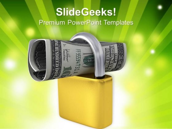 Padlock And Us Dollar Investment Concept PowerPoint Templates Ppt Backgrounds For Slides 0113