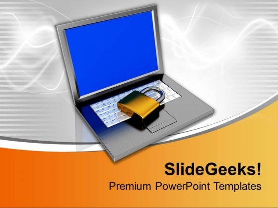 Padlock On Keyboard Data Security PowerPoint Templates Ppt Backgrounds For Slides 0213