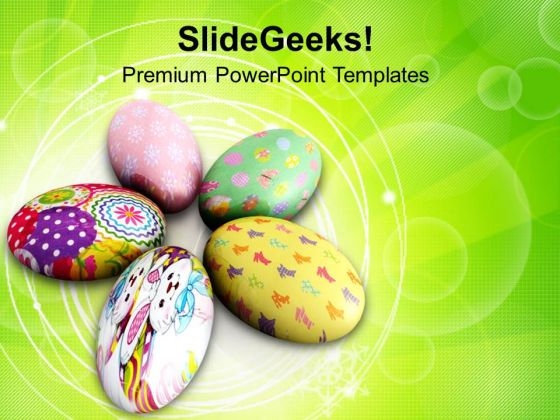 Painted Circular Easter Eggs Holidays PowerPoint Templates Ppt Backgrounds For Slides 0313
