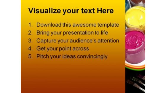 Paints Education PowerPoint Template 1110