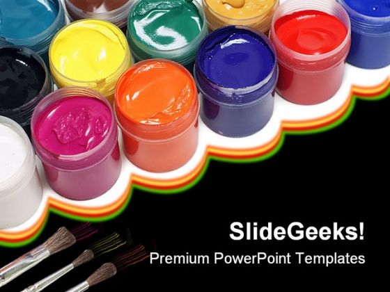 Paints Education PowerPoint Template 1110