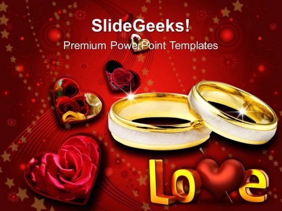 Pair Of Rings Wedding PowerPoint Templates And PowerPoint Themes 0612