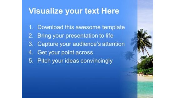 Palm Trees Beach PowerPoint Templates And PowerPoint Themes 0512
