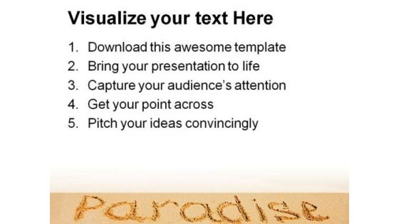Paradise Beach PowerPoint Backgrounds And Templates 1210