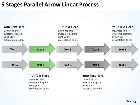 Parallel Arrows PowerPoint Linear Process Templates Backgrounds For Slides