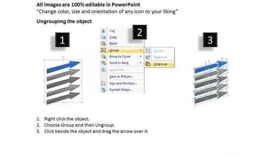 Parallel Processing Examples 5 Steps To Lead And Follow Arrow PowerPoint Templates