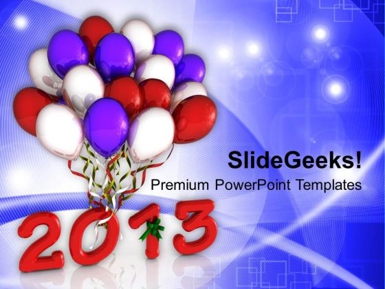 Party Balloons New Year PowerPoint Templates Ppt Backgrounds For Slides 1212