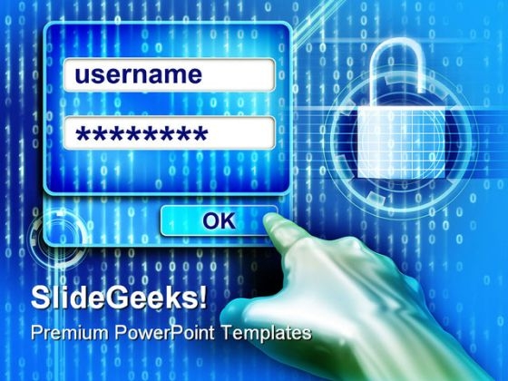 Password Protection Internet Security PowerPoint Backgrounds And Templates 1210