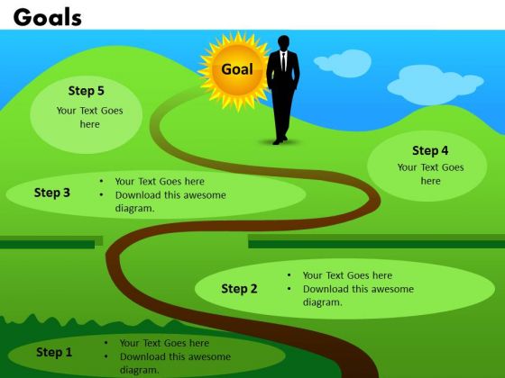 Path To Achieve Goals PowerPoint Templates Goals Ppt Slides