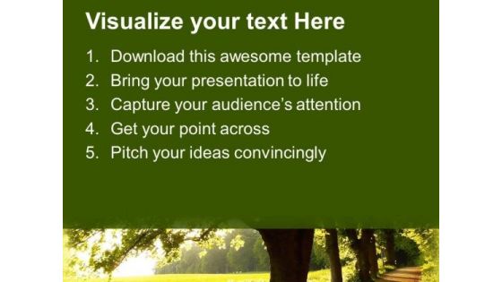 Path To Forest Nature PowerPoint Templates Ppt Backgrounds For Slides 0313
