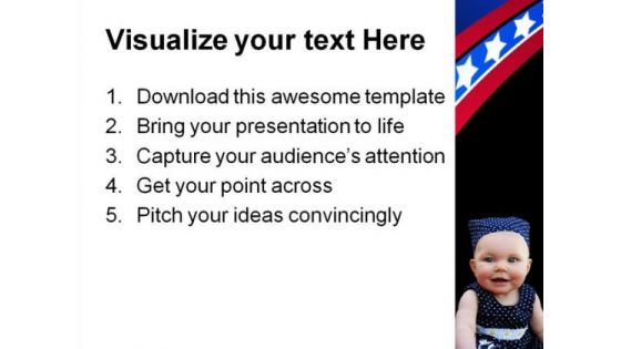 Patriotic Baby Americana PowerPoint Template 0910
