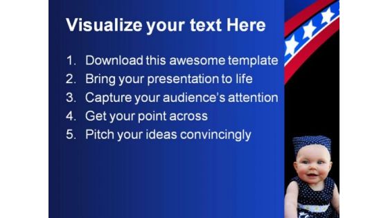 Patriotic Baby Americana PowerPoint Template 0910