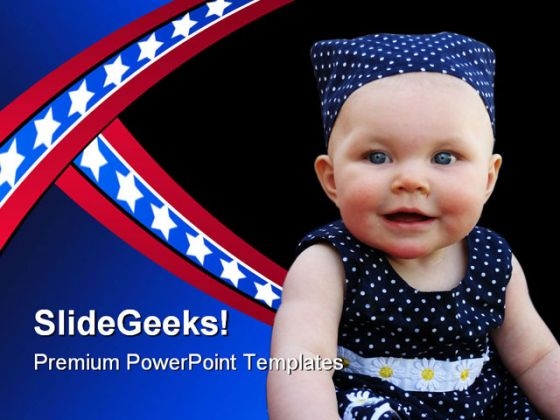 Patriotic Baby Americana PowerPoint Template 0910