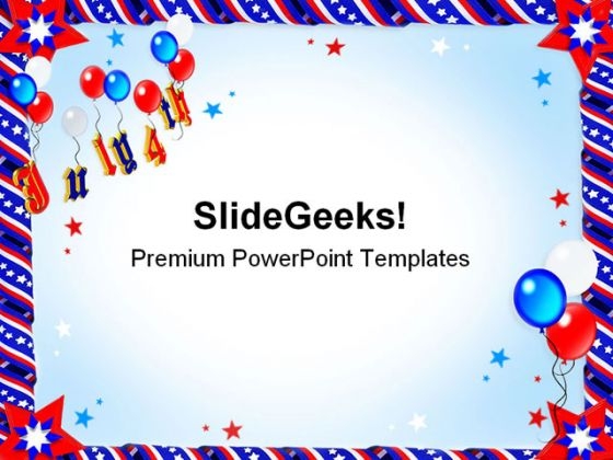 Patriotic Ribbons Balloons Festival PowerPoint Templates And PowerPoint Backgrounds 0611