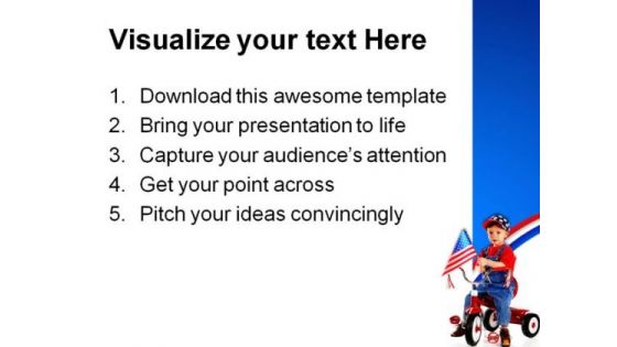 Patriotic Triker Children PowerPoint Templates And PowerPoint Backgrounds 0711