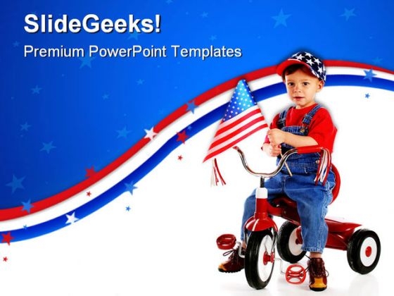 Patriotic Triker Children PowerPoint Templates And PowerPoint Backgrounds 0711