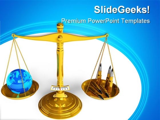 Peace Or War Globe PowerPoint Templates And PowerPoint Backgrounds 0311