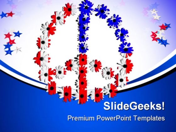 Peace Symbol Americana PowerPoint Templates And PowerPoint Backgrounds 0811