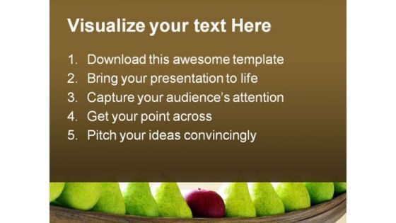 Pears And Apple Standout Food PowerPoint Template 1110