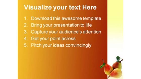 Pears And Leaves Food PowerPoint Templates And PowerPoint Backgrounds 0211