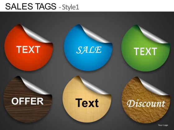 Peeled Stickers Text Boxes Graphics PowerPoint Slides Ppt Templates