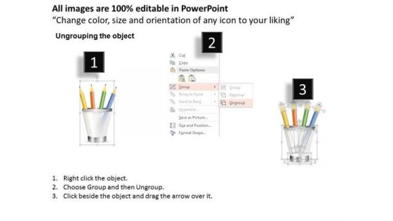 Pencil Holder For Education PowerPoint Template