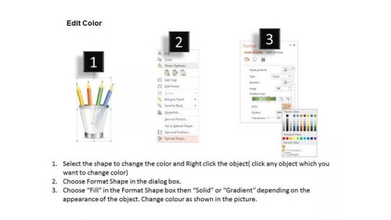 Pencil Holder For Education PowerPoint Template