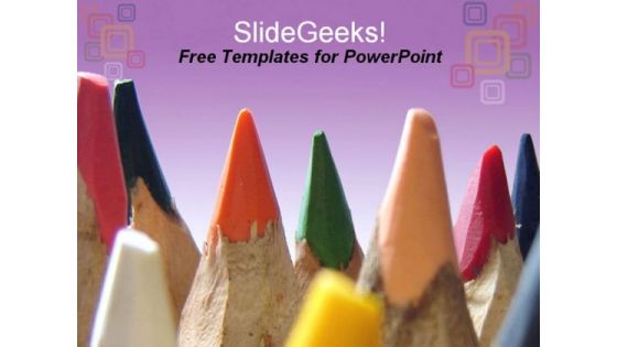 Beautiful Pencil Color Kids PowerPoint Template