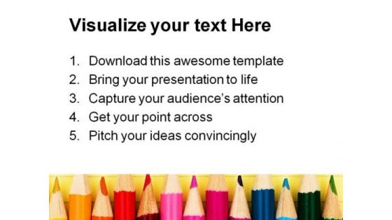 Pencils Education PowerPoint Template 0810