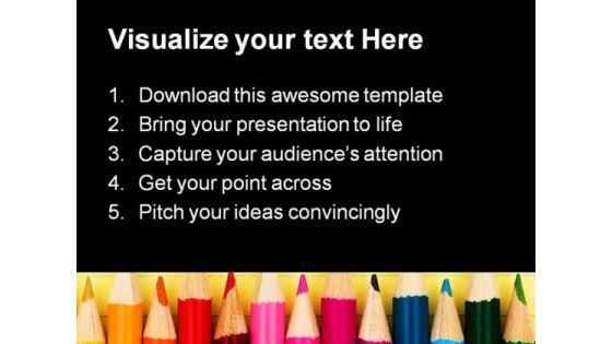 Pencils Education PowerPoint Template 0810