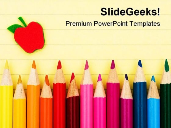 Pencils Education PowerPoint Template 0810