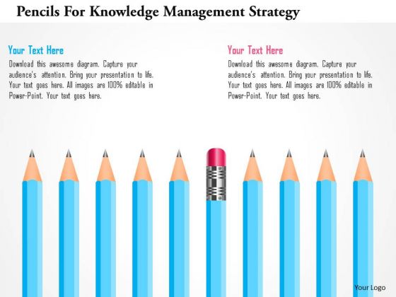 Pencils For Knowledge Management Strategy PowerPoint Template