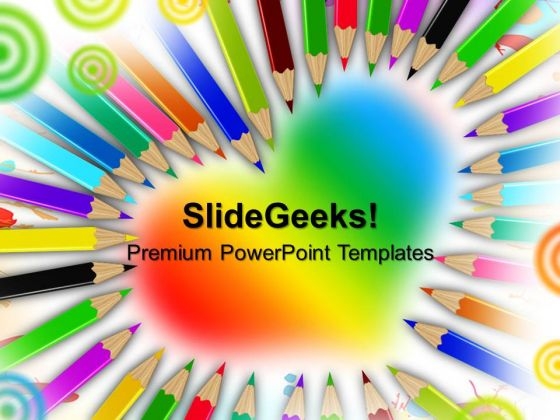 Pencils Heart Education PowerPoint Templates And PowerPoint Themes 0612