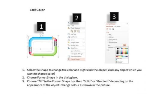 Pencils In Shape Of Text Box PowerPoint Template