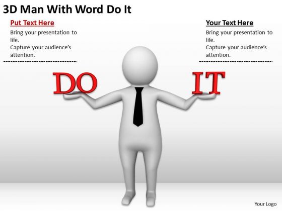 People Business 3d Man Wth Word Do It PowerPoint Templates
