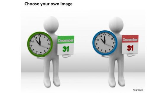 People Business Holding Clock And Calendar New PowerPoint Presentation Slides