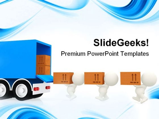 People Carrying Delivery Boxes Business PowerPoint Templates And PowerPoint Backgrounds 0311