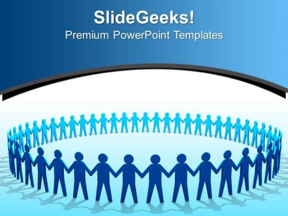 People Forming Circle Teamwork PowerPoint Templates Ppt Backgrounds For Slides 1112