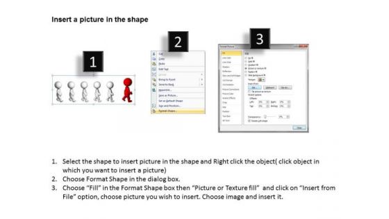 People In Business 3d Men Leader And His Followers PowerPoint Templates