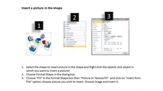 People In Business 3d Men Team Discussion Of Pie Chart PowerPoint Templates